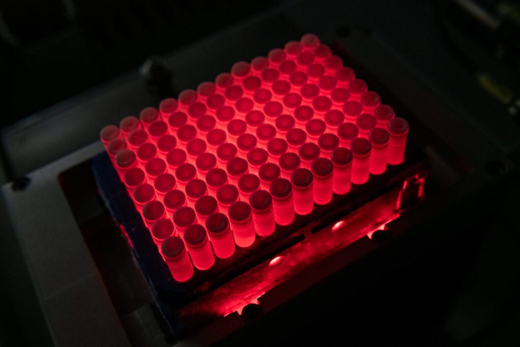 Sample being analysed