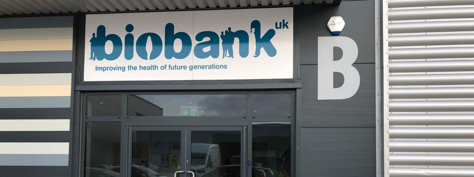 The door of the UK Biobank Bristol assessment centre