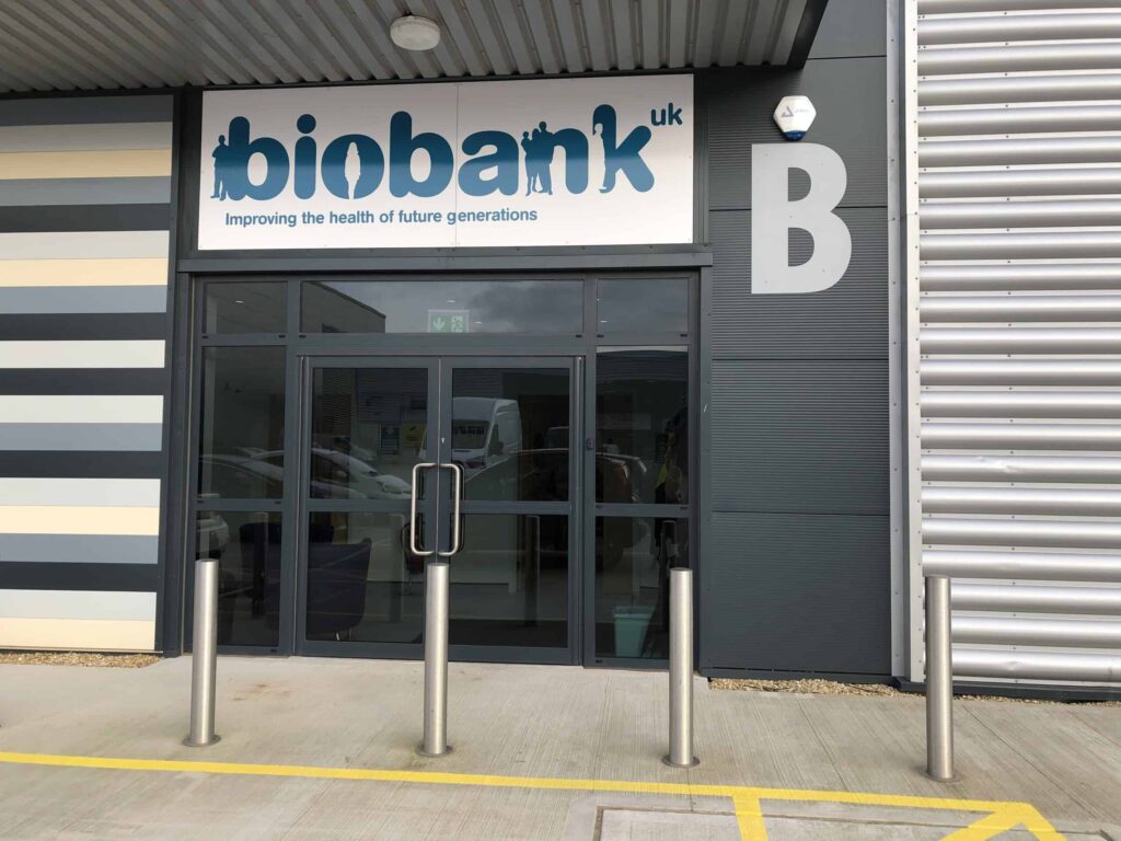 The door to the UK Biobank Bristol assessment centre