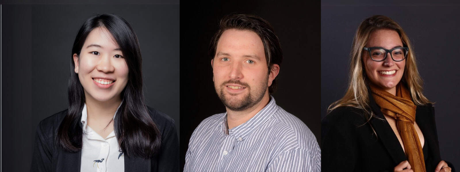 Headshots of three researchers